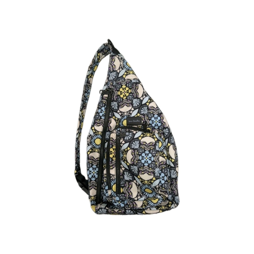 Vera Bradley Crossbody Sling Backpack Zip Pockets 17 X 11 Floral Adj Strap
